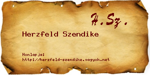 Herzfeld Szendike névjegykártya
